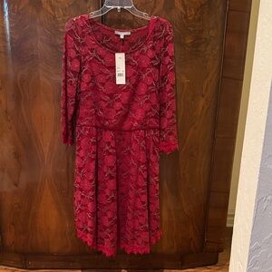 NY Collection Red Lace Dress